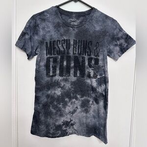 Grunt Style Messy Buns & Guns Tie-Dye Short Sleeve Tee - Black Gray